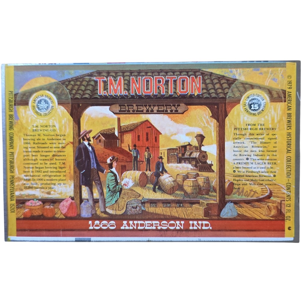 VINTAGE T.M. NORTON BREWERY ANDERSON IND. flat unrolled beer‎ Can